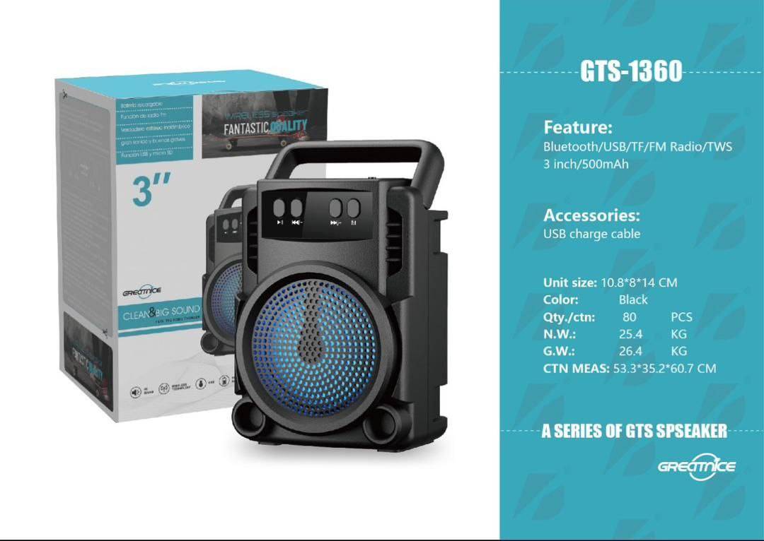 اسپیکر بلوتوثی قابل حمل GTS 1360