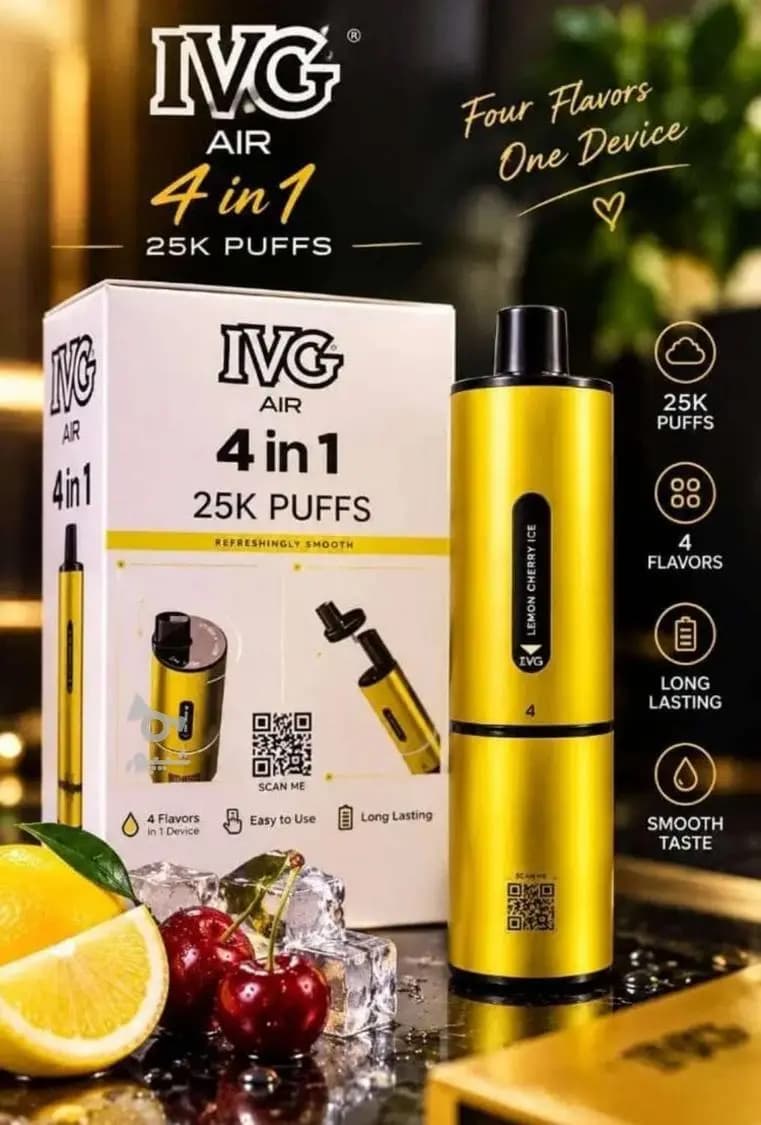 ویپ پاد IVG 25000 مدل 4 در 1 چهار طعم