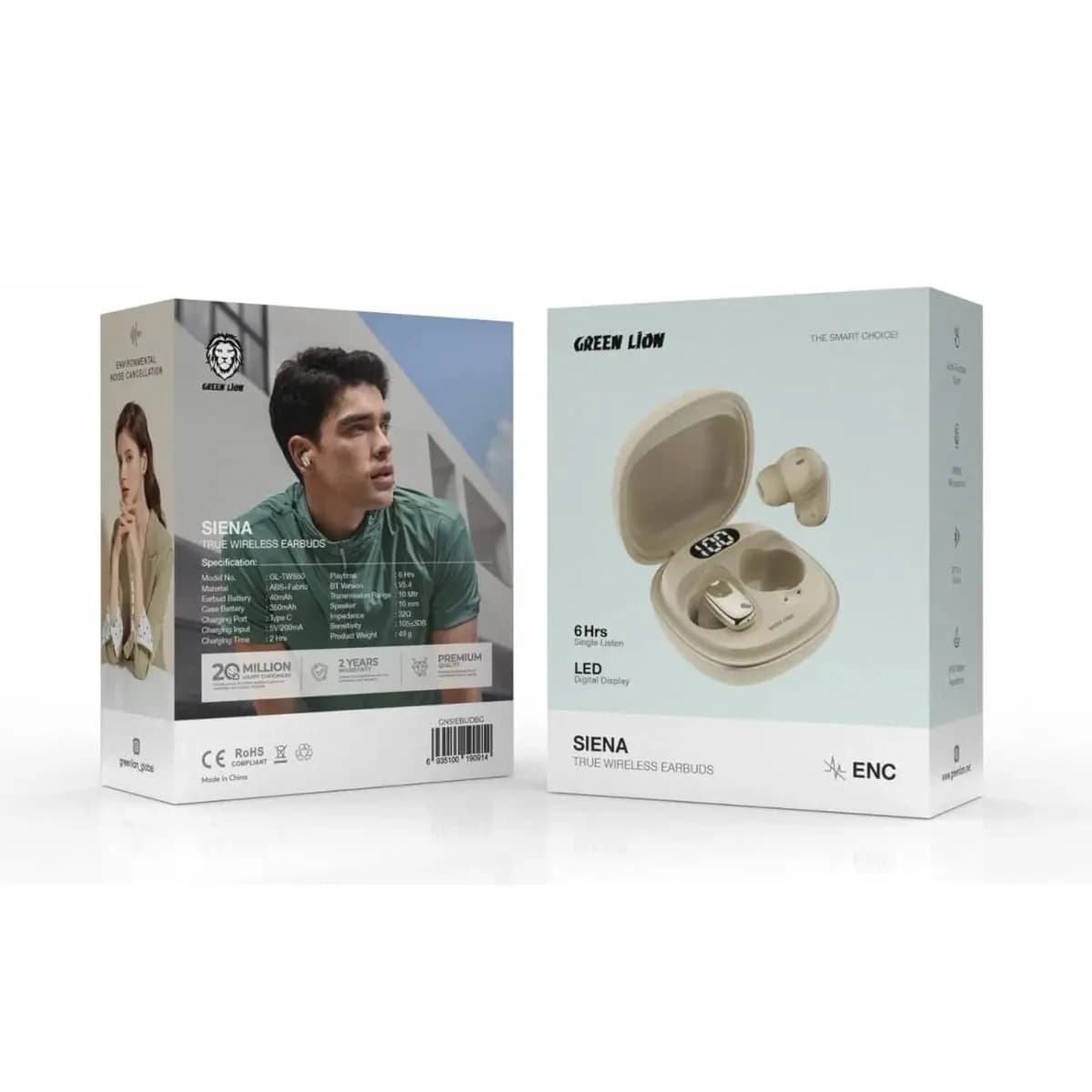ایرپاد هندزفری بلوتوث سینا گرین Green Lion Siena True Wireless Earbuds