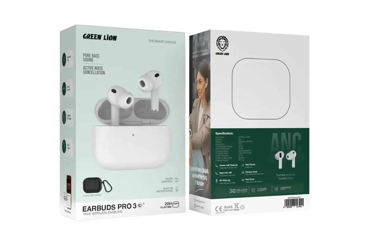 ایرپاد هندزفری بلوتوث پرو 3 جی وان پلاس گرین +Green Lion Earbuds Pro 3 G1