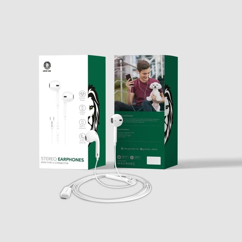 هندزفری تک‌گوش سیمی Green Lion با کانکتور Type-CGreen Lion Mono  Earphone With Type•C Connector
