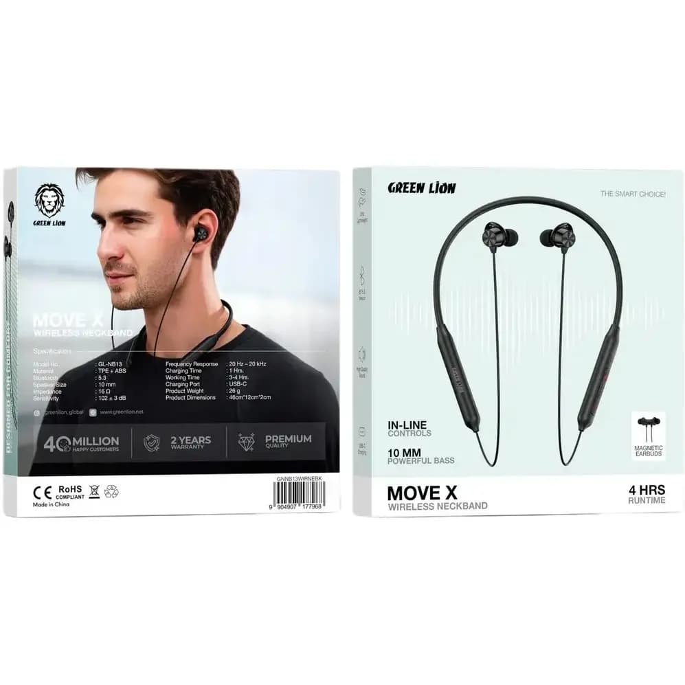 هدفون دورگردنی بی‌سیم گرین لاین مدل MOVE X GL-NB13