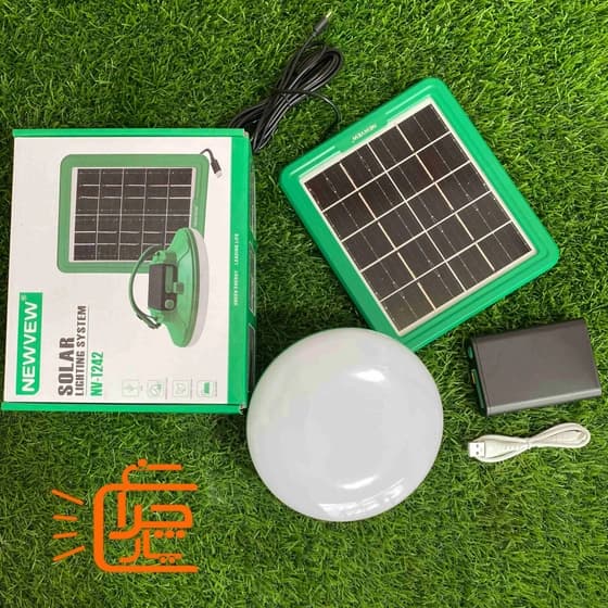 لامپ شارژی 100w پاوربانک پنل خورشیدی Newvew NV-T242