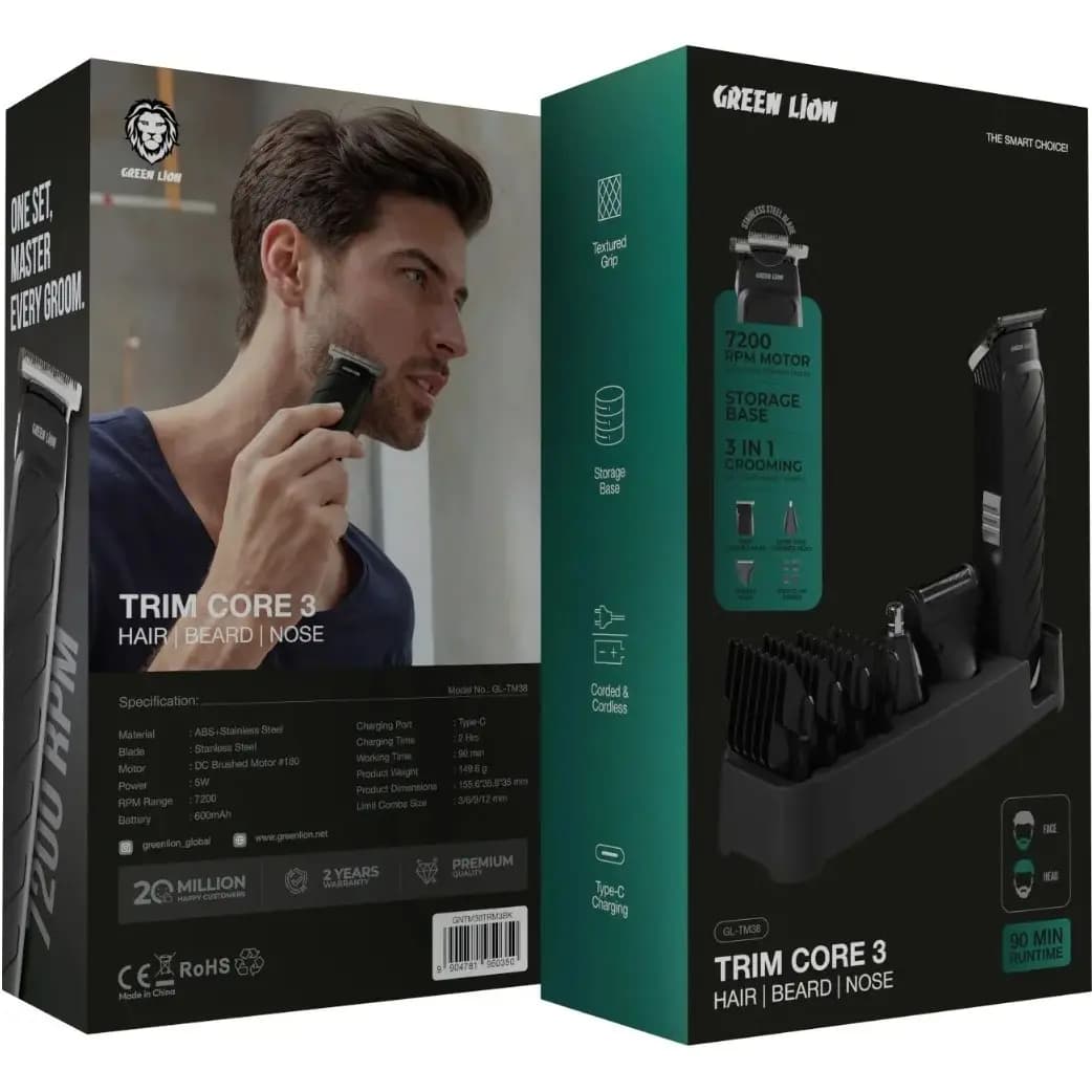 ماشین اصلاح گرین لاین مدل GNTM38TRM3 با تیغه استیل ضد زنگ