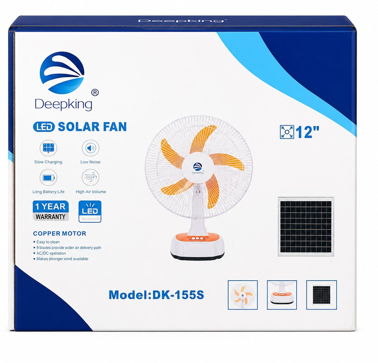 پنکه solar fan مدل DK-155S  