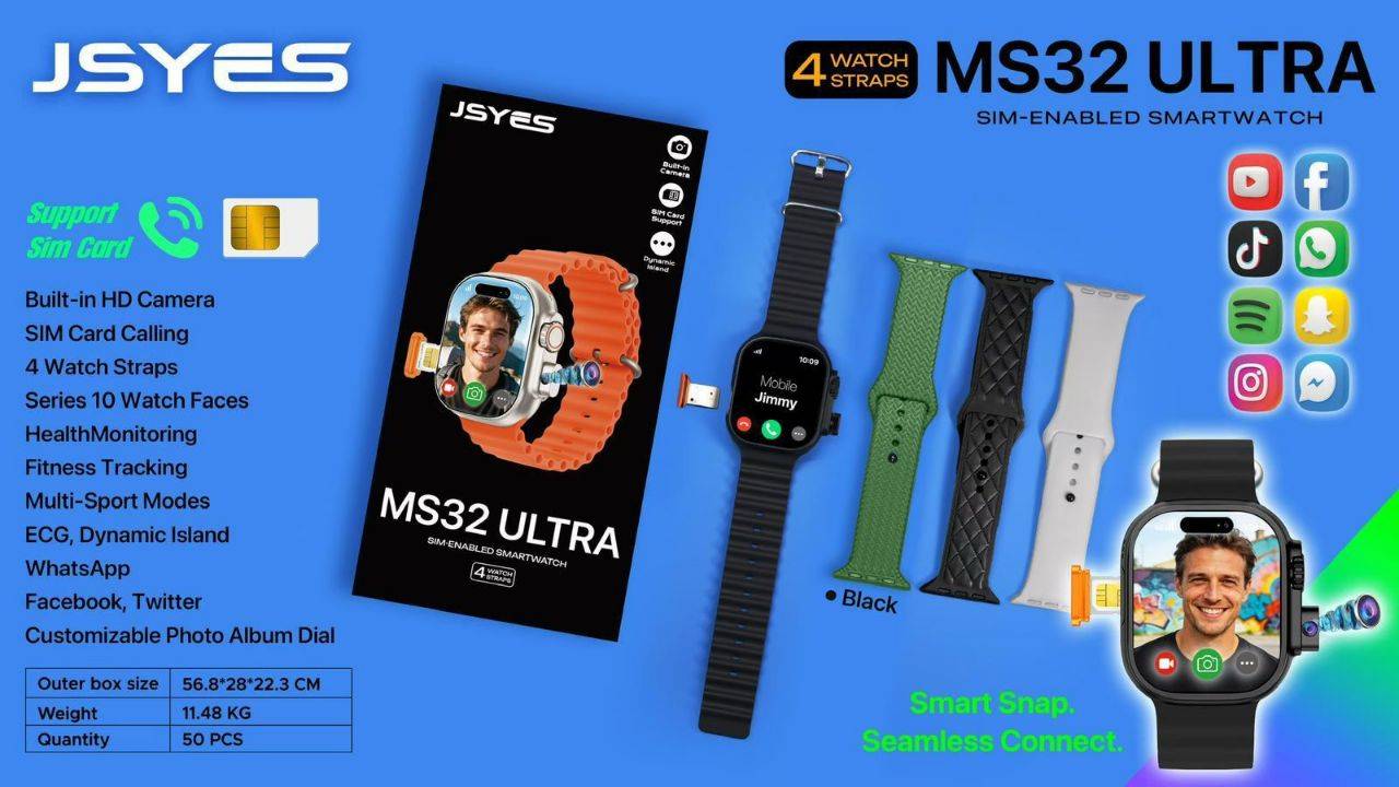 ساعت هوشمند سیم کارت خور ms32 ultra