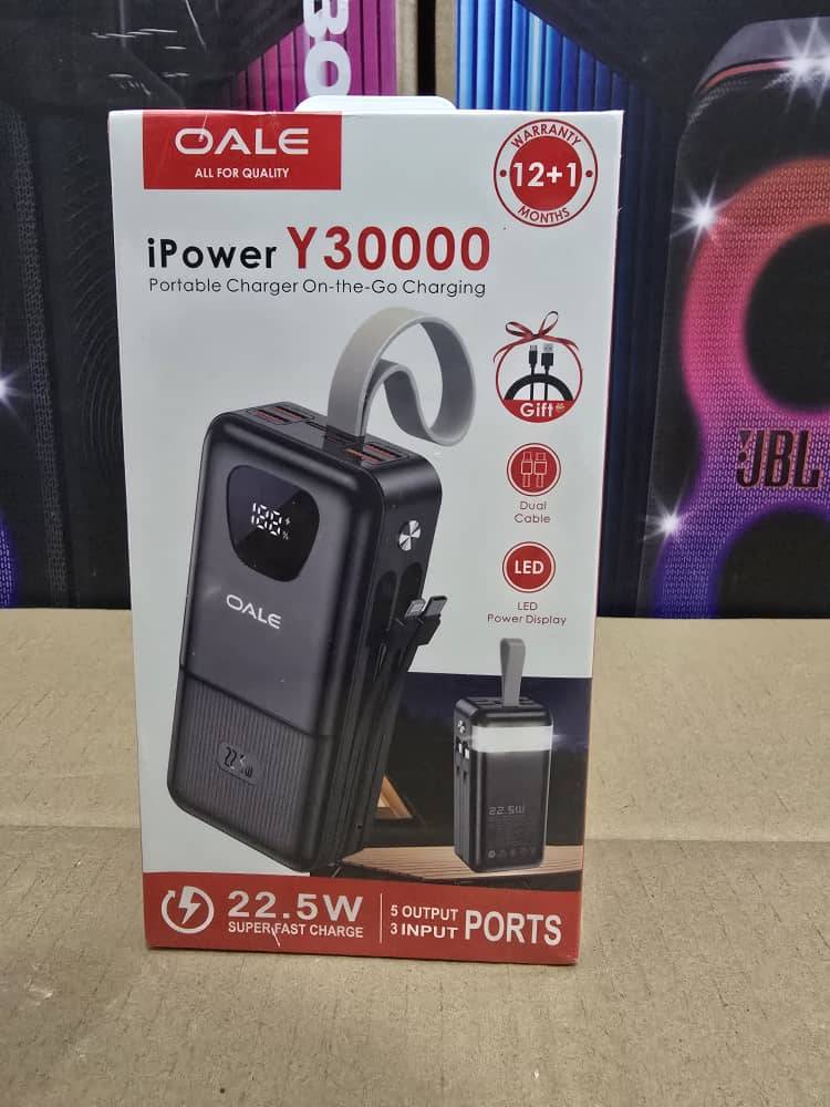 پاوربانک ظرفیت ۳۰ هزار میلی آمپر فست شارژ Oale Y30000