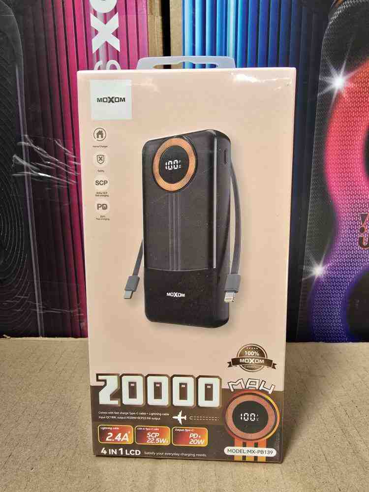 پاوربانک MOXOM ظرفیت 20000 سوپر فست 22ونیم