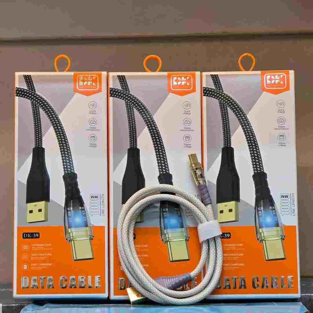 کابل فست تایپ c  ال ای دی دار مدل dk-39