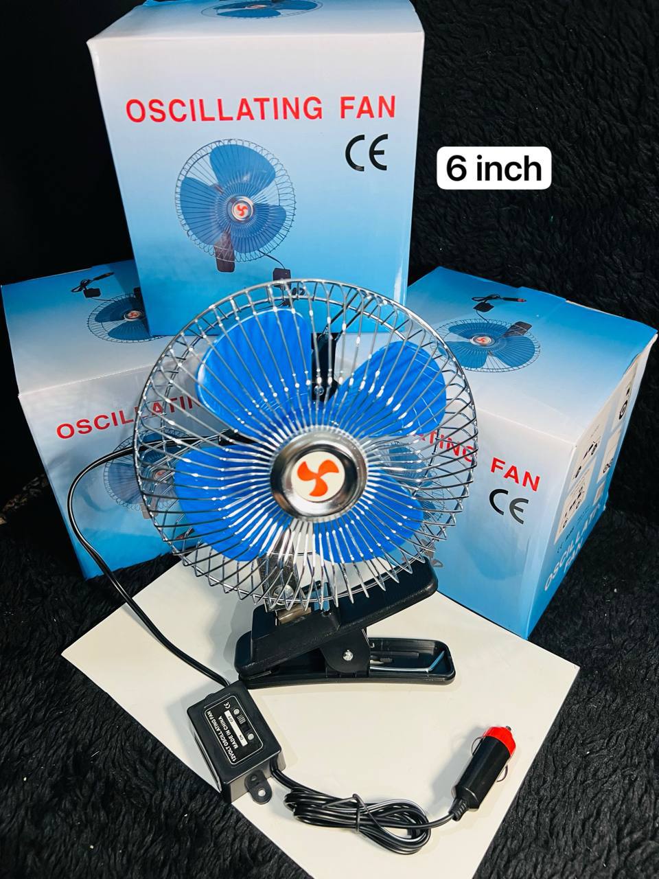 پنکه فندکی ماشین گیره ای  مدل HJ-Y-8  OSCILLATING FAN