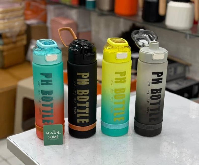 قمقمه دو رنگ PH Bottle ظرفیت ۱ لیتر با درب قفلی