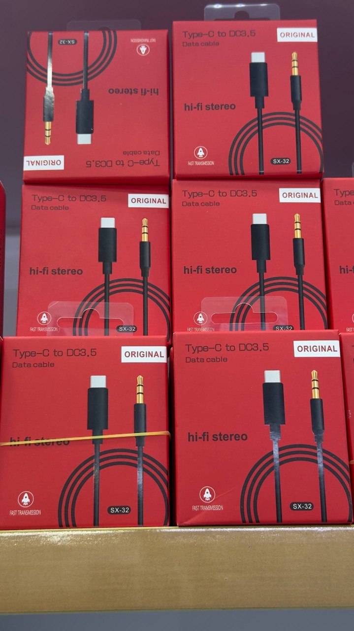 کابل Aux تایپ سی  تبدیل تایپ سی به AUX مدل SX32 اورجینال