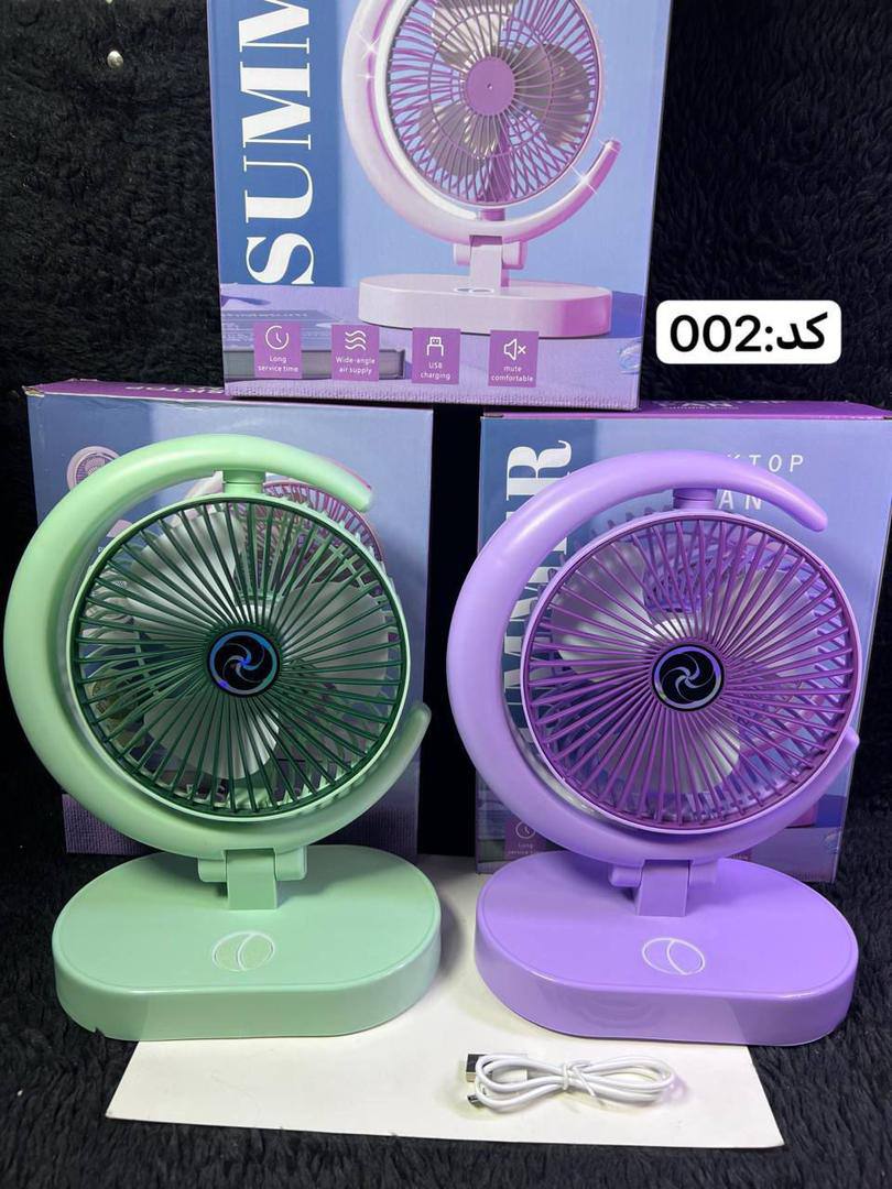 پنکه رومیزی شارژی چراغدار مدل دکستاب ۳ حالته باد سایز ۳۵ سانتی متر