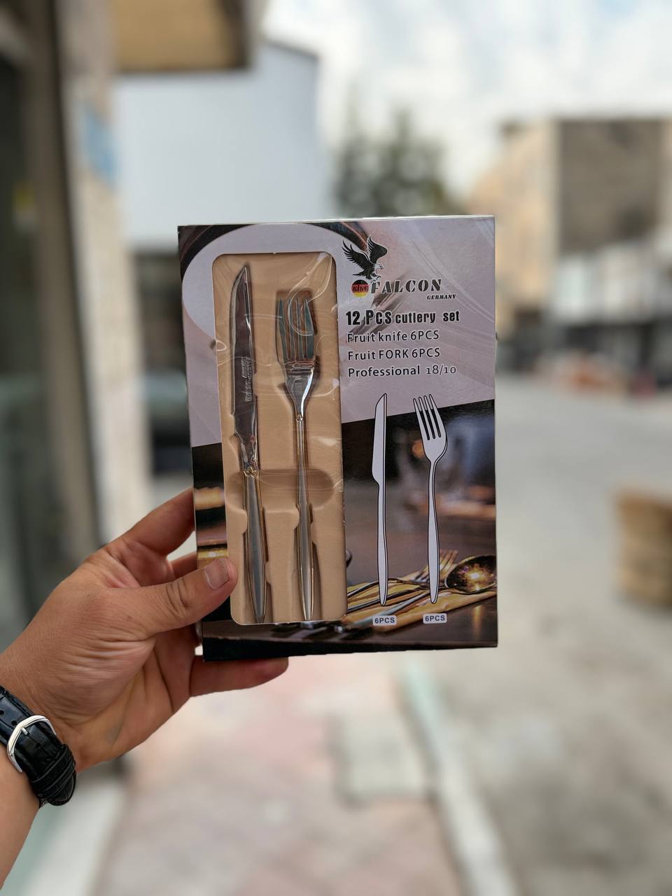 قاشق و چنگال جعبه کادویی فالکون