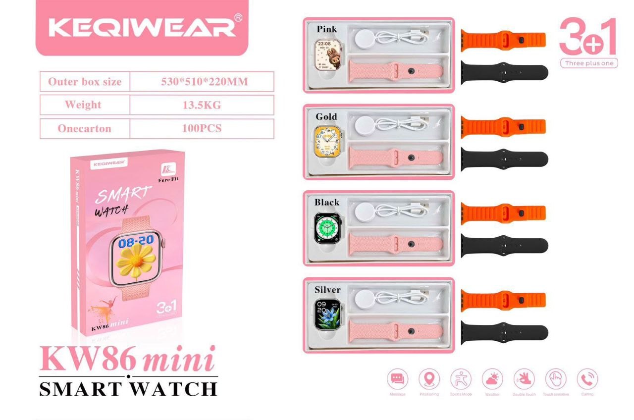 ساعت هوشمند Keqiwear مدل Kw86