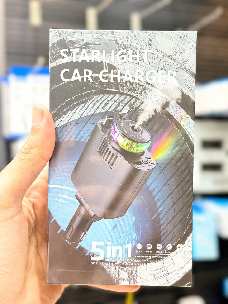 شارژر فندکی خوشبوکننده دار با نور Starlight 5in1