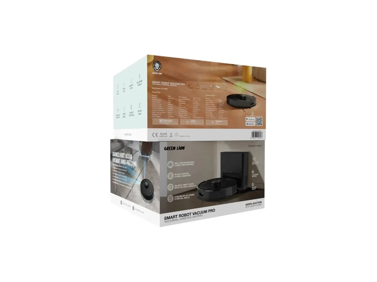 جارو رباتیک گرین لاین مدل Smart Robot Vacuum Pro مکش 4000 Pa
